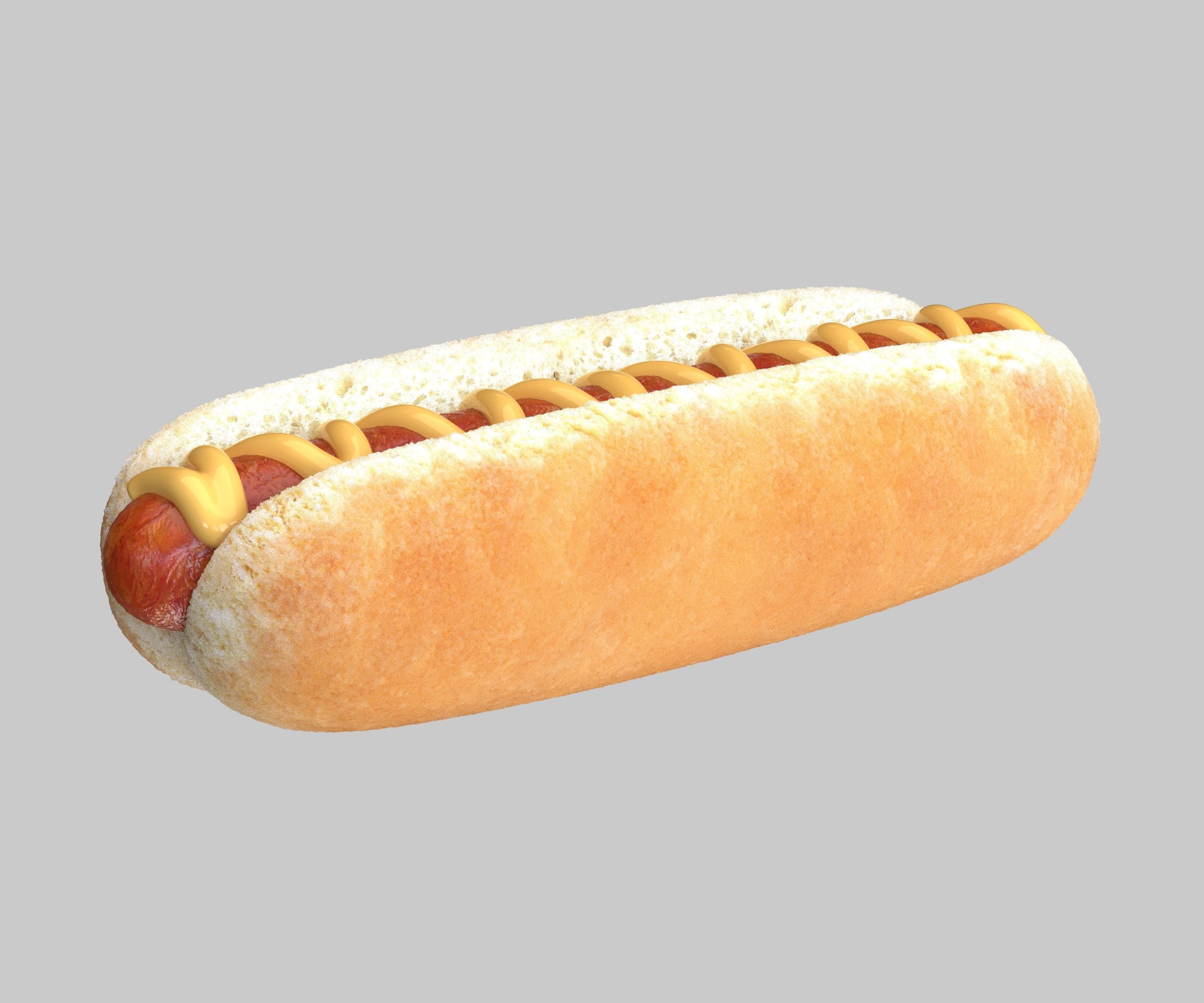 Hot dog 3D model_2