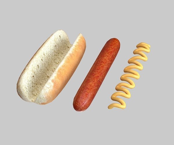 Hot dog 3D model 5