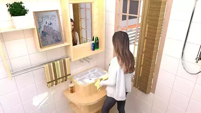 Japanese style small Bathroom