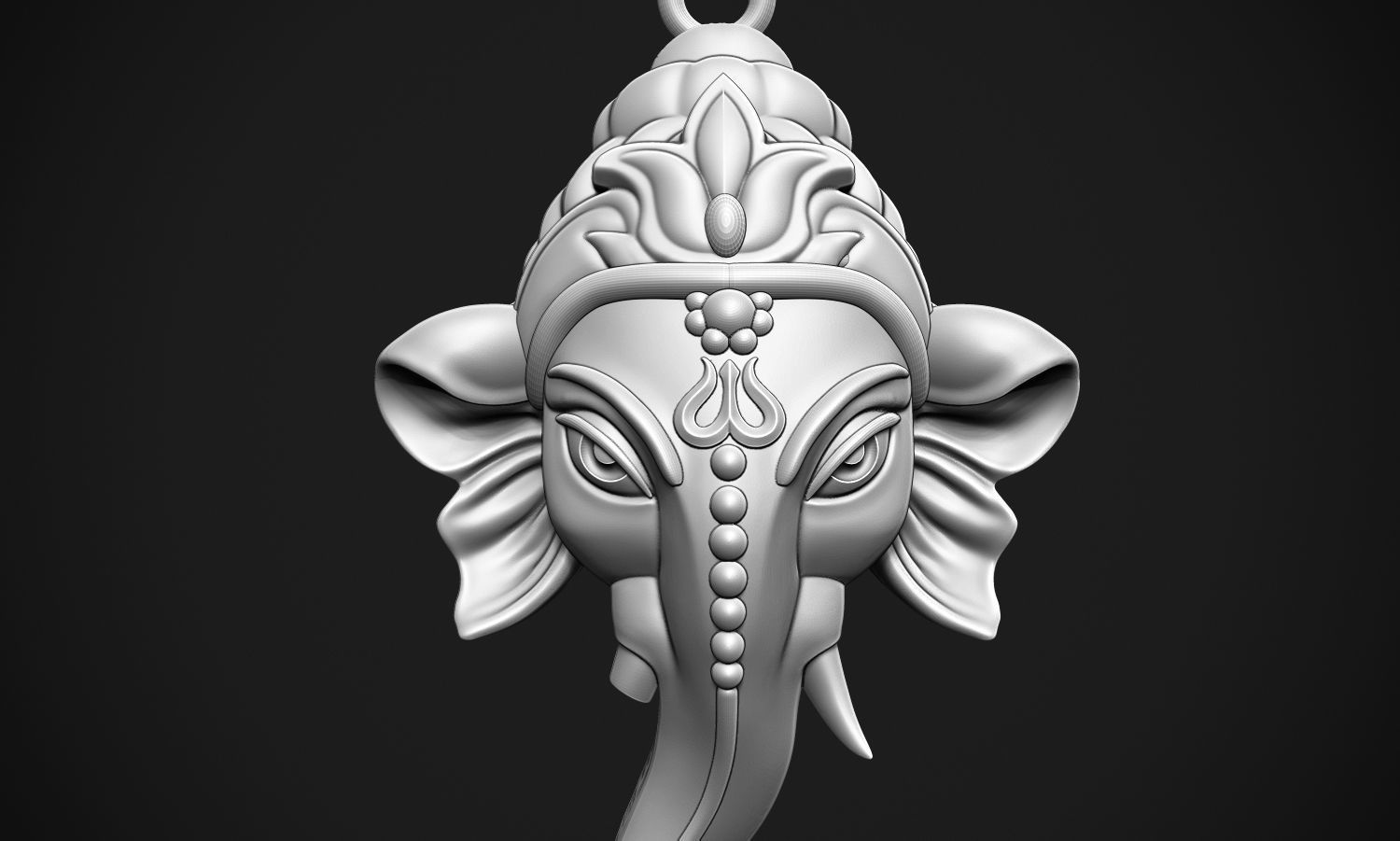 Ganesha Pendant 3D print model_7
