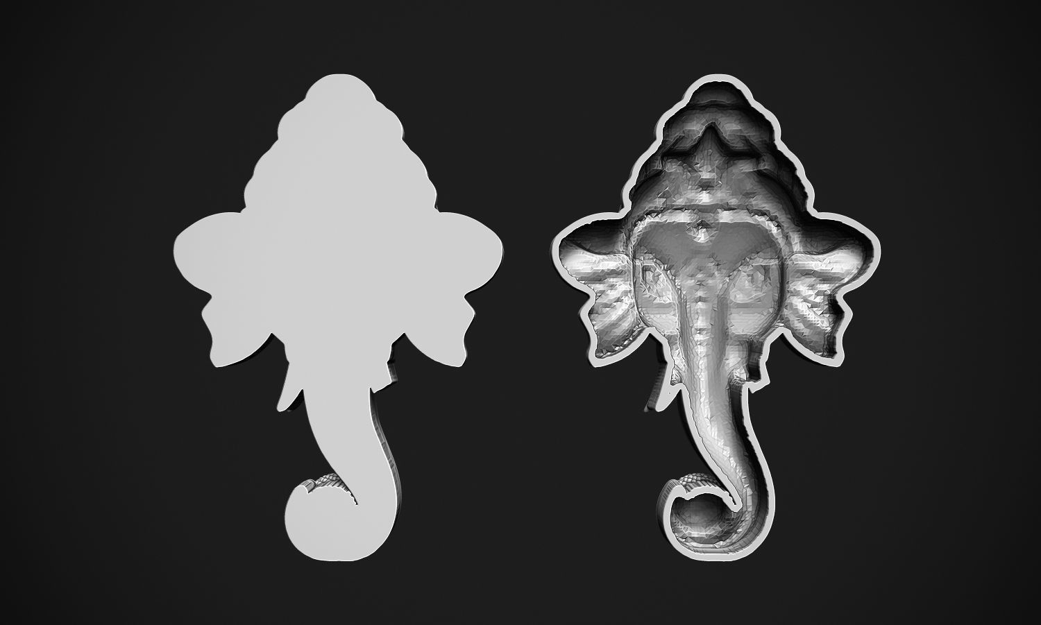Ganesha Pendant 3D print model_10