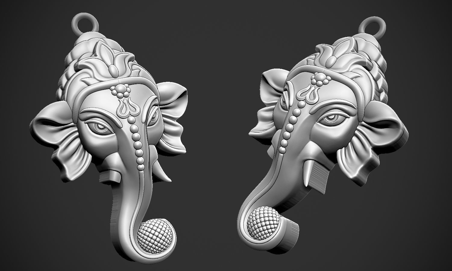 Ganesha Pendant 3D print model_3