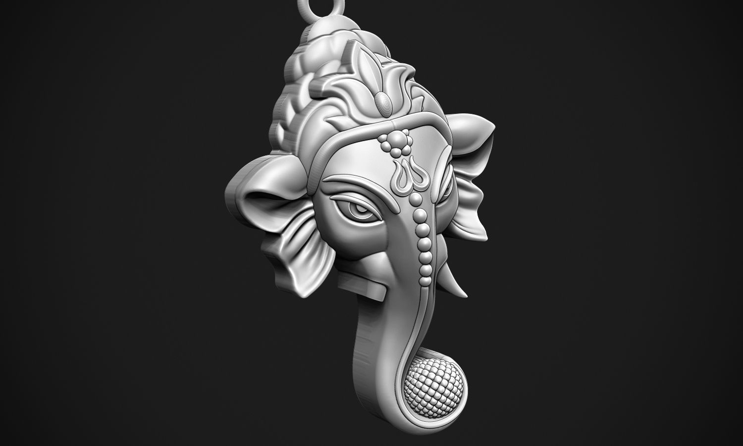 Ganesha Pendant 3D print model_5