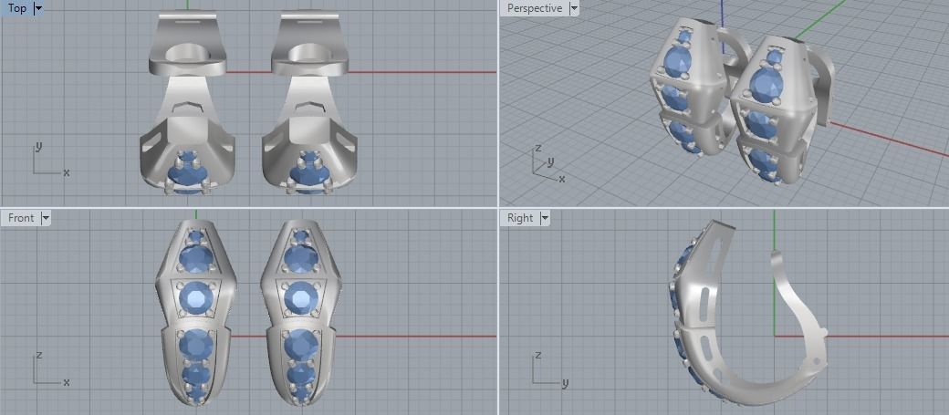 Snake Earrings 3D print model_1