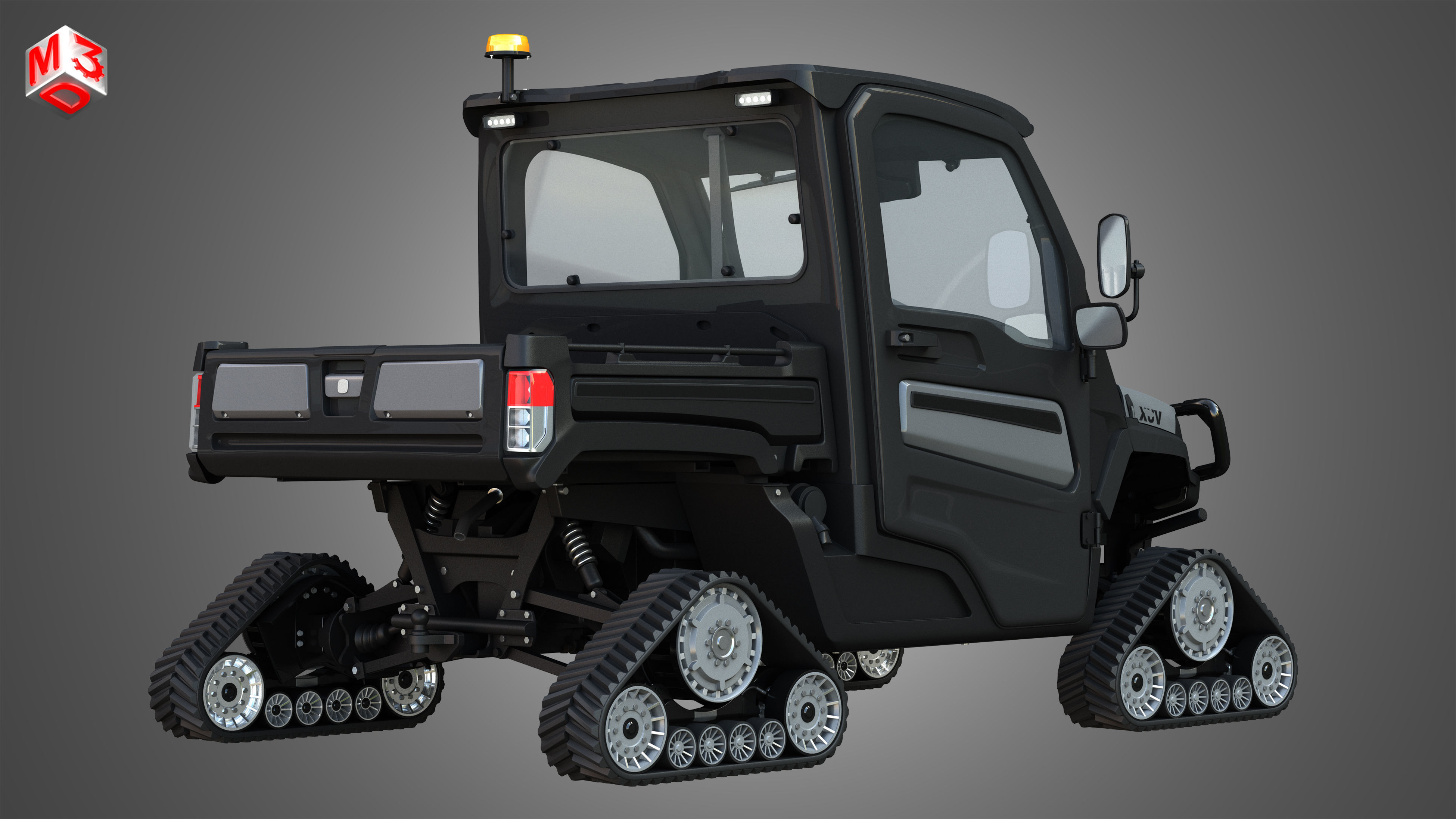 JD - XUV865M Crossover Utility Vehicle - with Tracks System 3D model_1