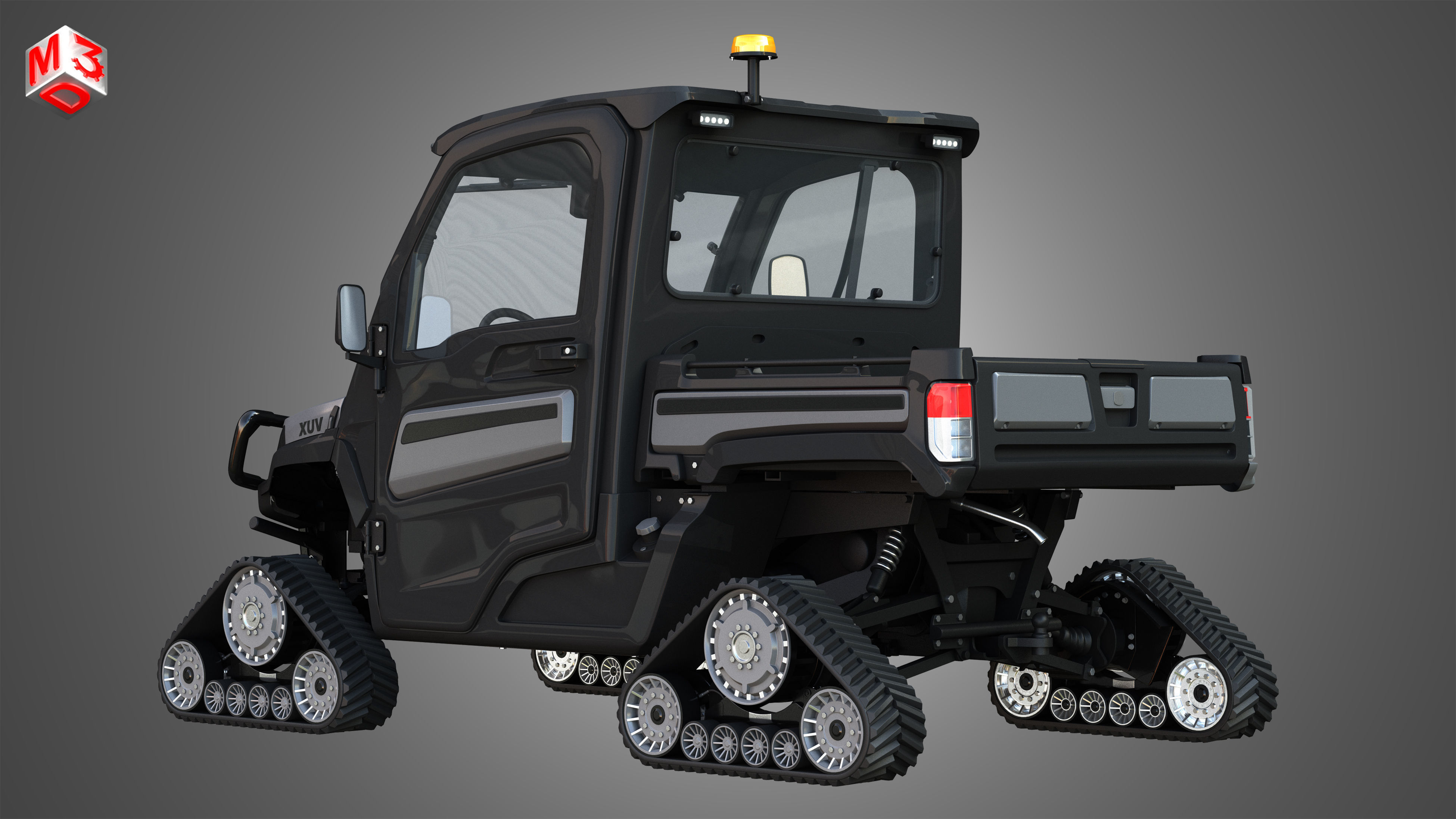 JD - XUV865M Crossover Utility Vehicle - with Tracks System 3D model_3