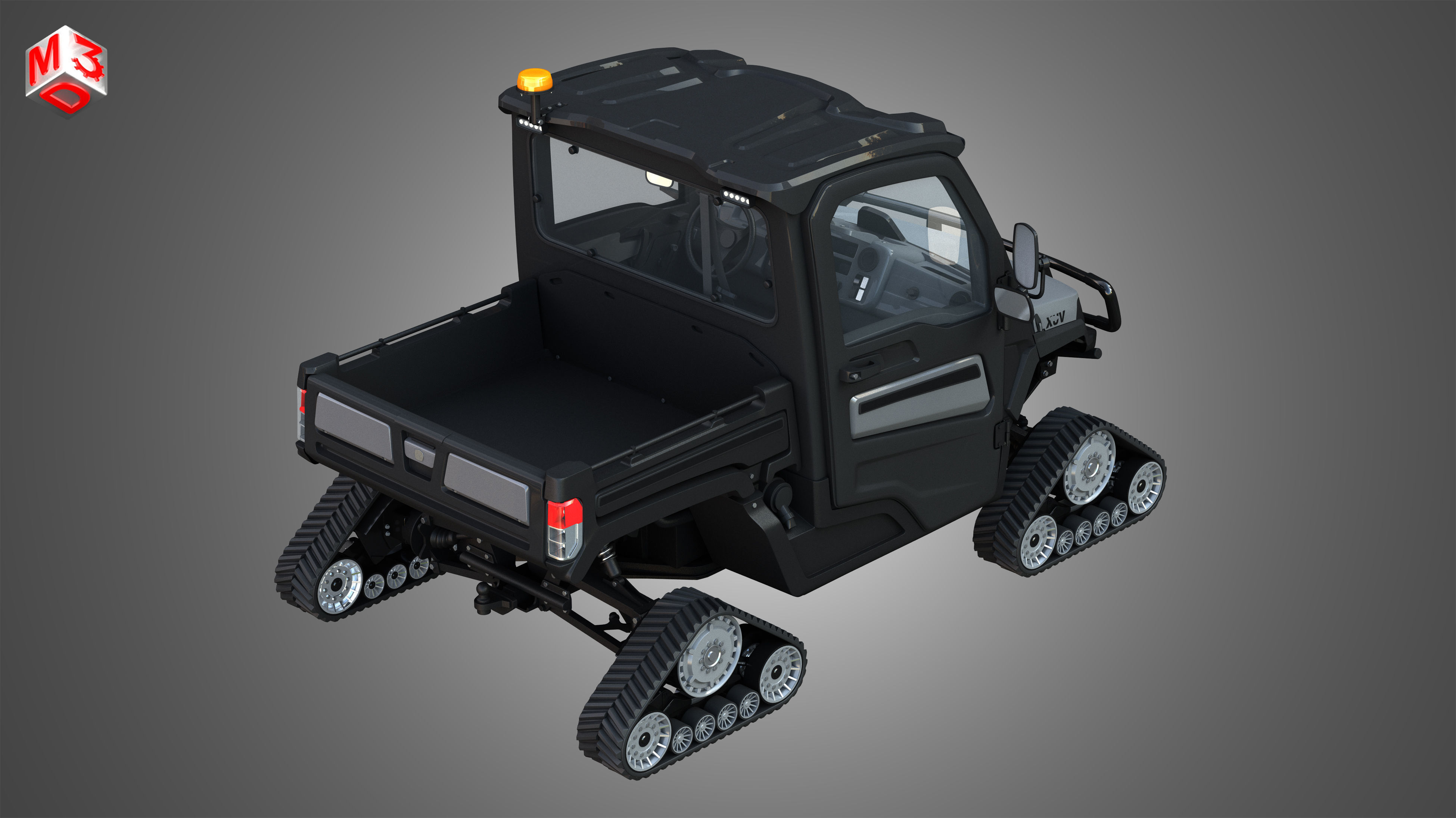 JD - XUV865M Crossover Utility Vehicle - with Tracks System 3D model_7