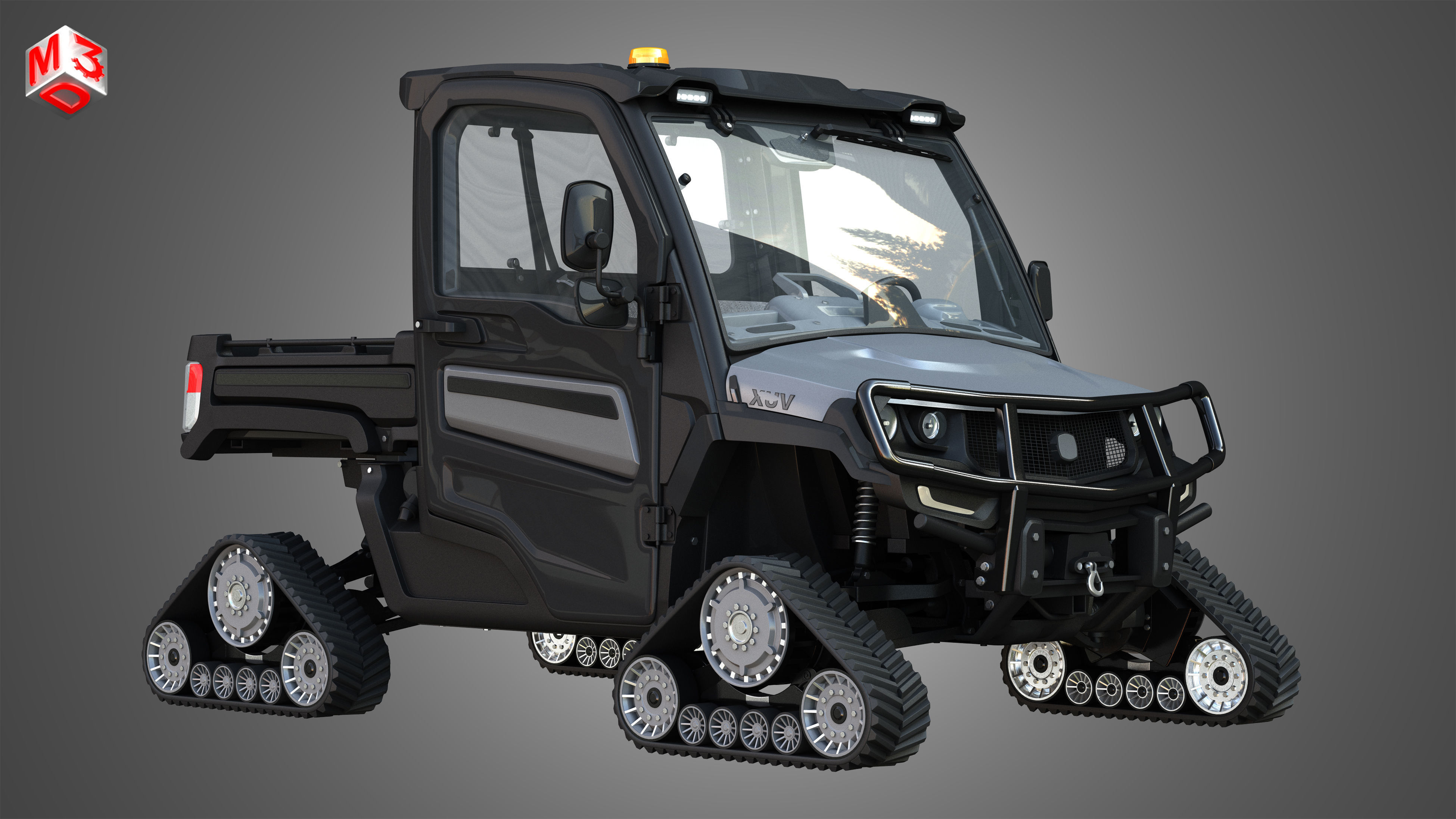 JD - XUV865M Crossover Utility Vehicle - with Tracks System 3D model_2