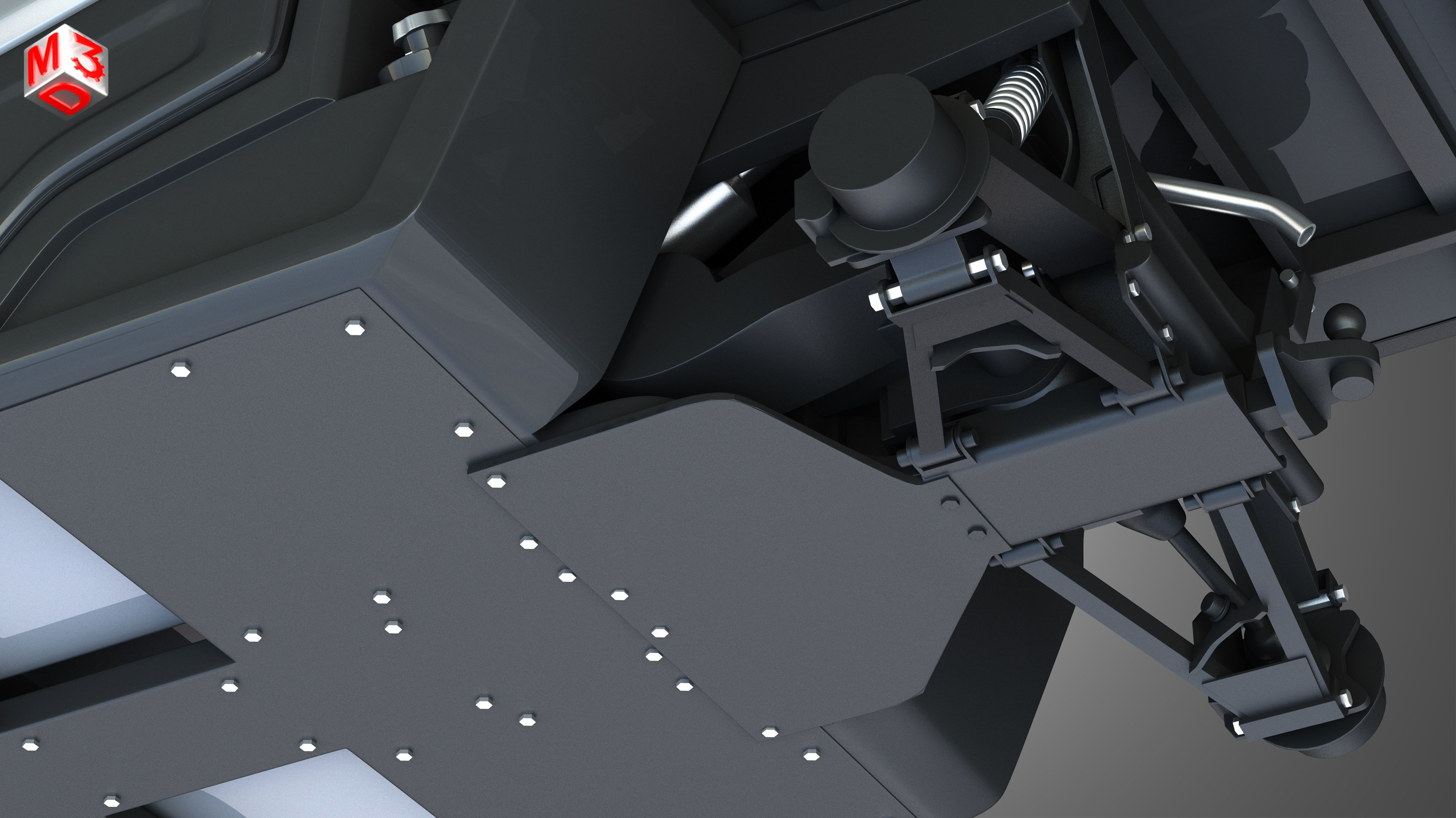 JD - XUV865M Crossover Utility Vehicle - with Tracks System 3D model_12