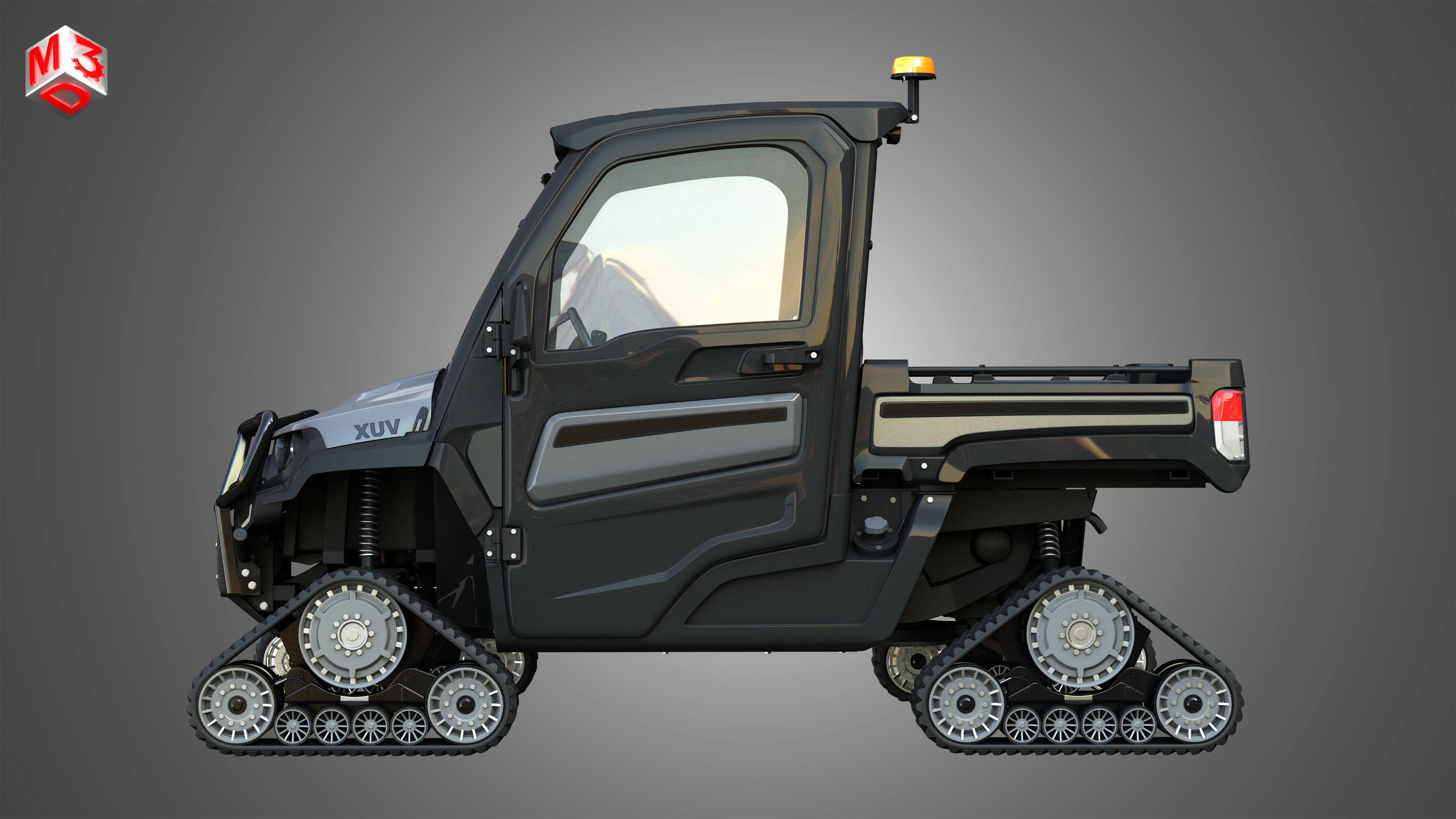 JD - XUV865M Crossover Utility Vehicle - with Tracks System 3D model_4