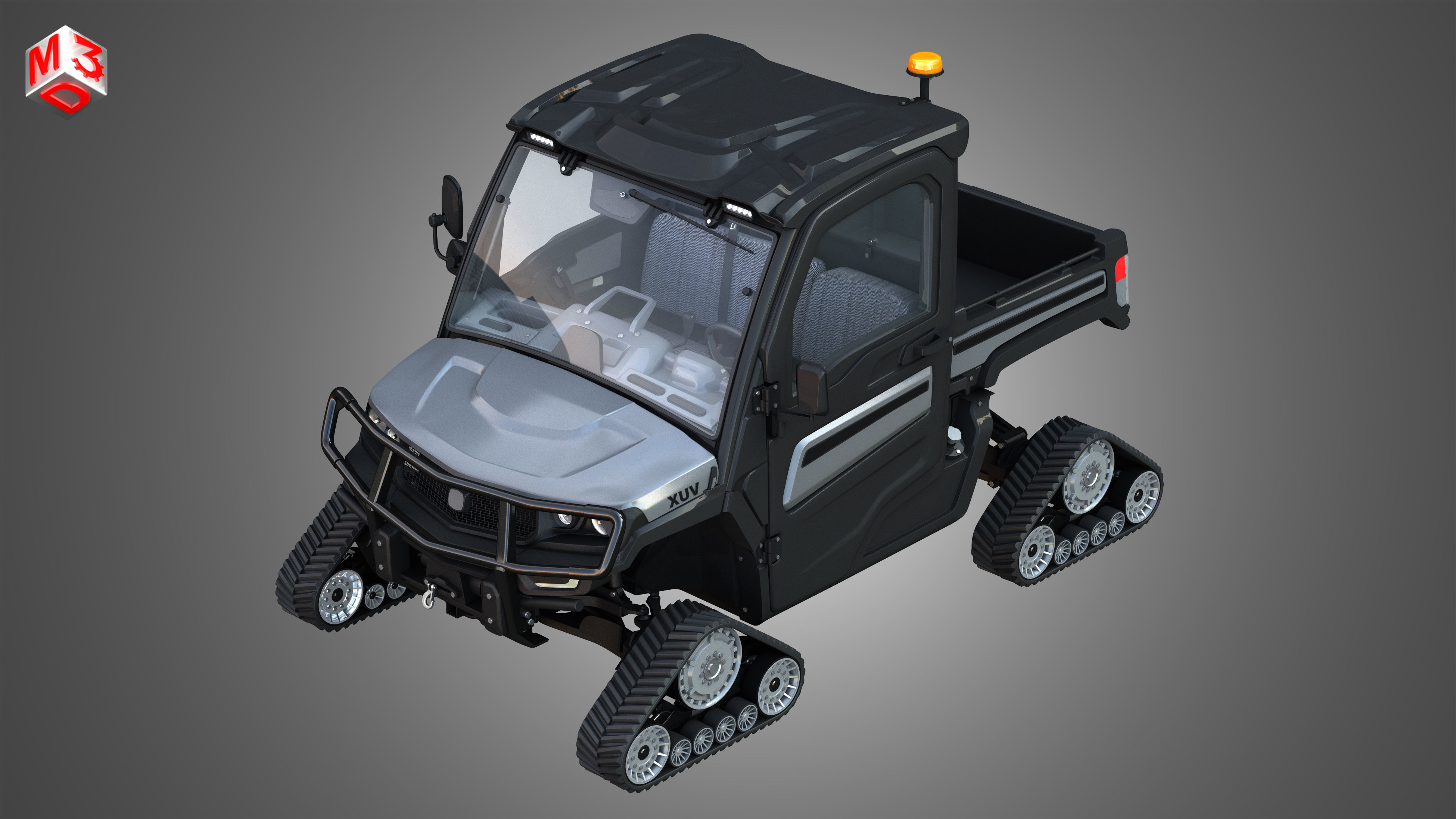 JD - XUV865M Crossover Utility Vehicle - with Tracks System 3D model_6