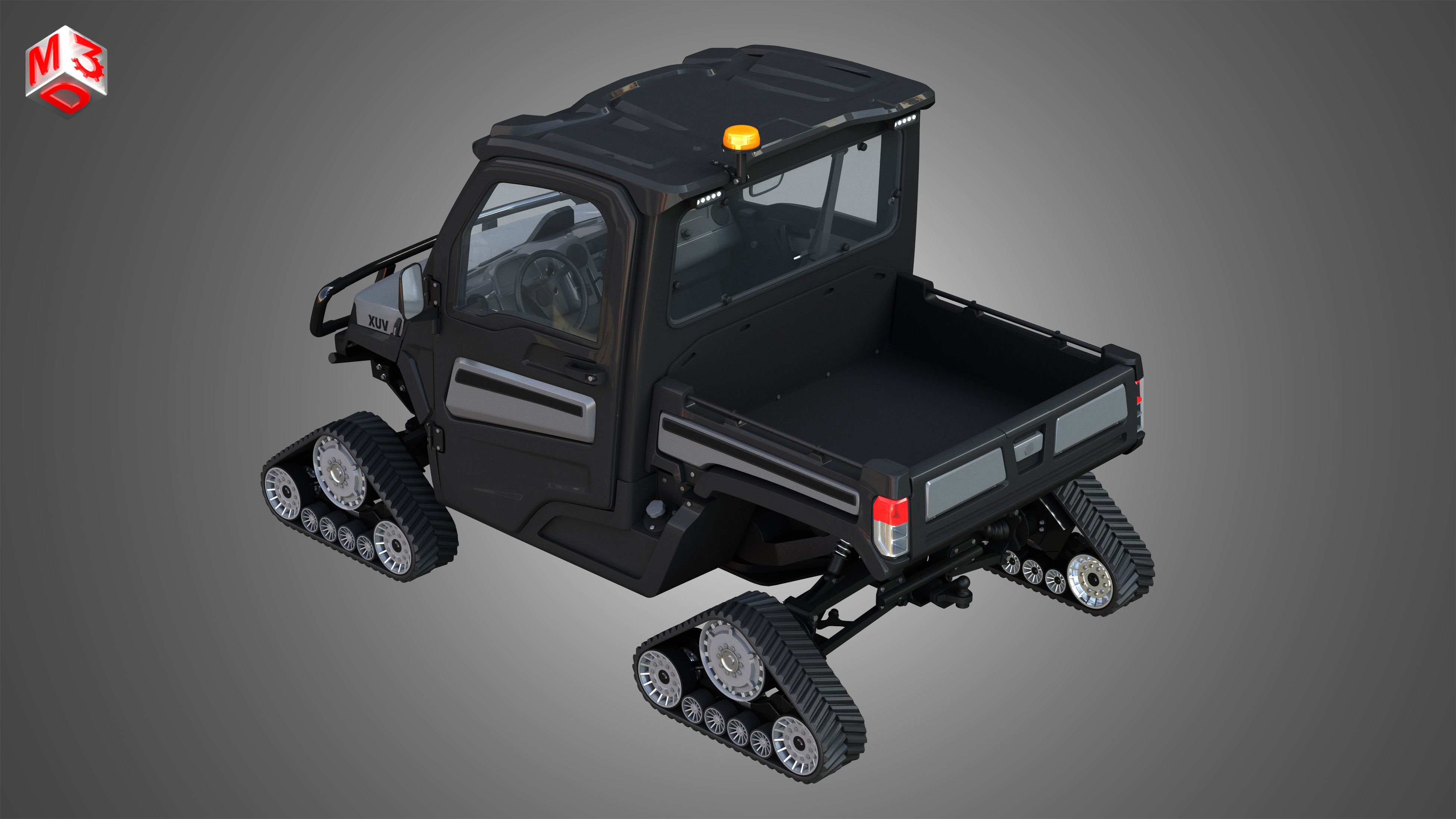 JD - XUV865M Crossover Utility Vehicle - with Tracks System 3D model_9