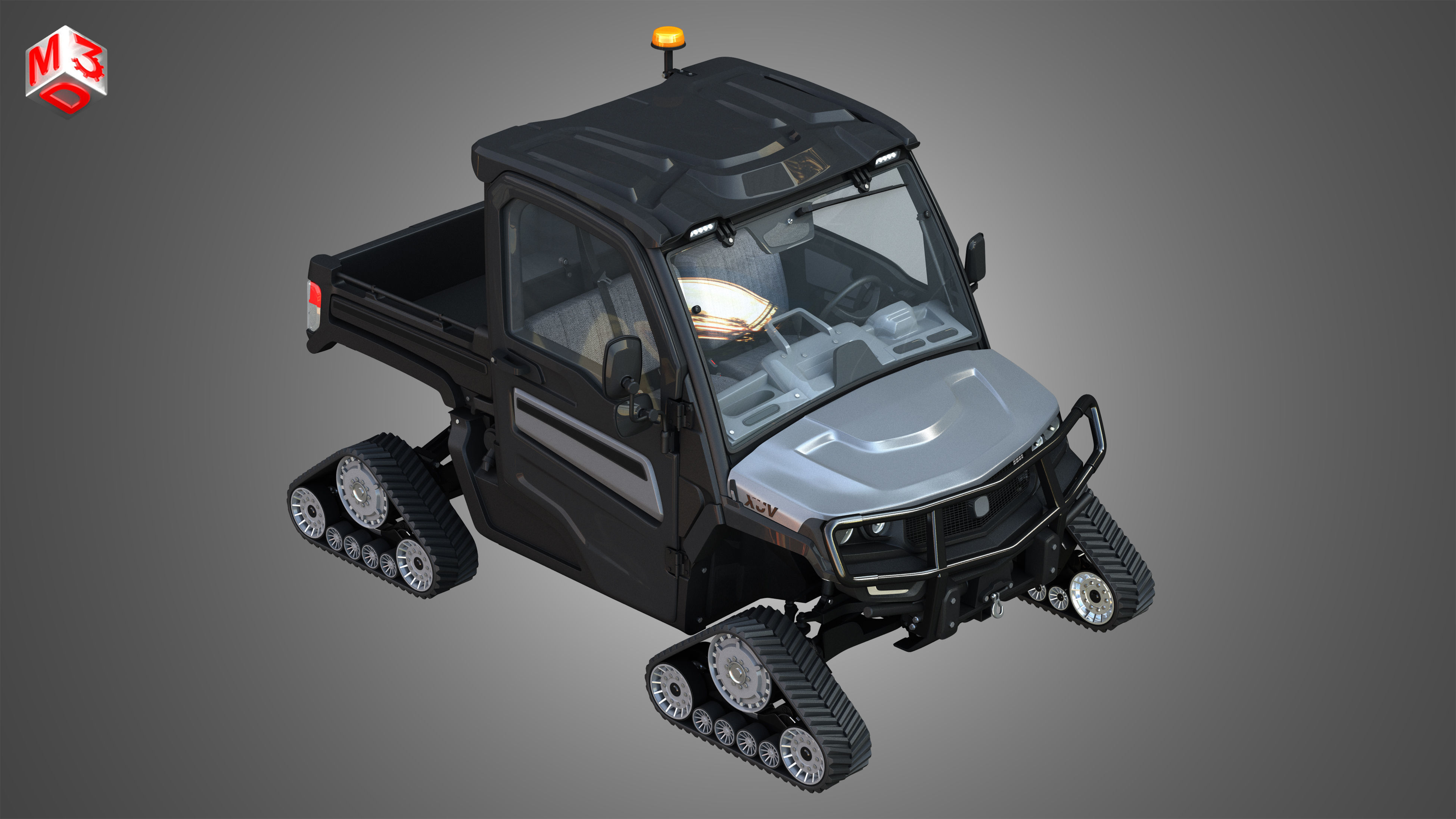 JD - XUV865M Crossover Utility Vehicle - with Tracks System 3D model_8