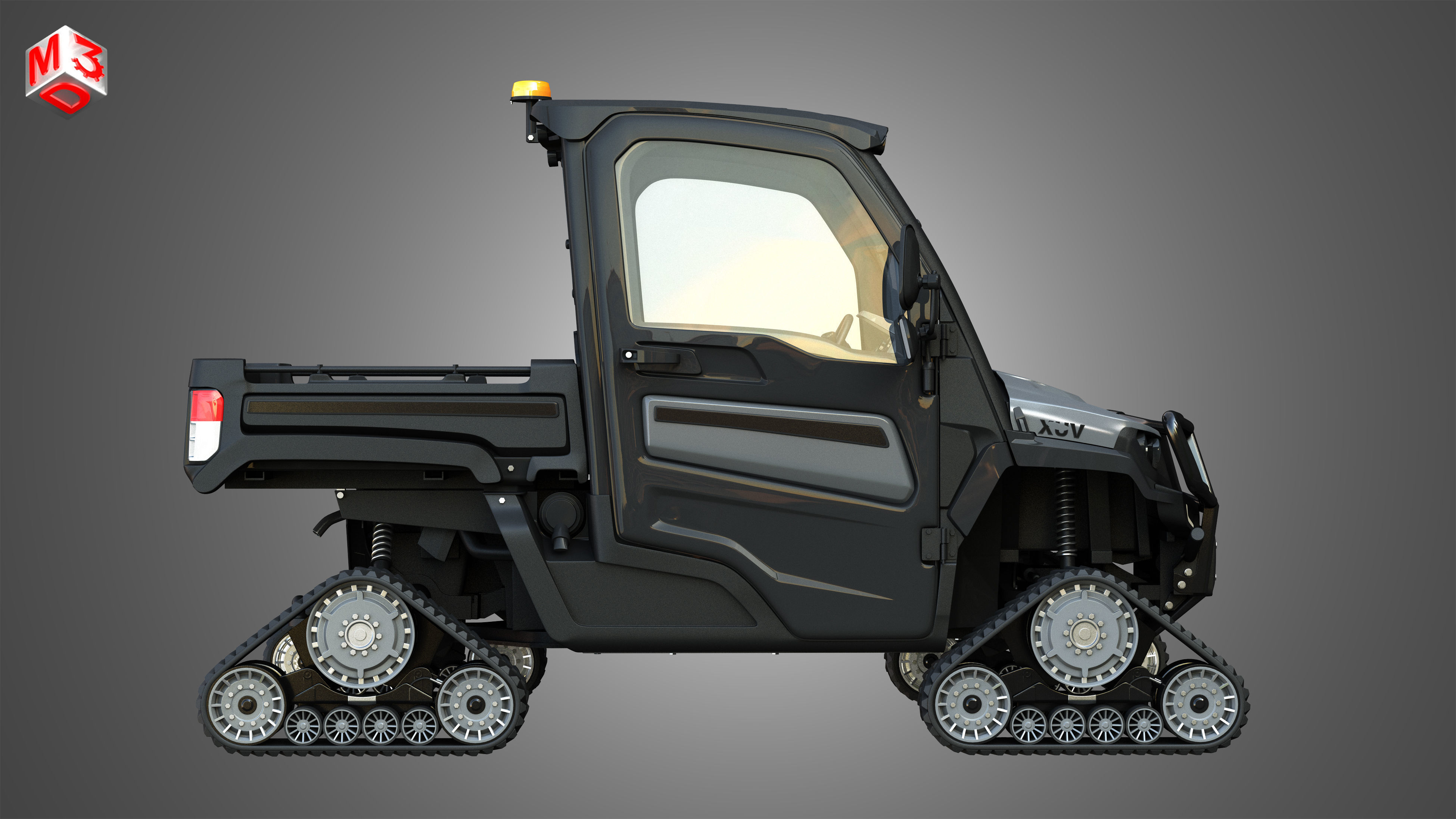 JD - XUV865M Crossover Utility Vehicle - with Tracks System 3D model_5