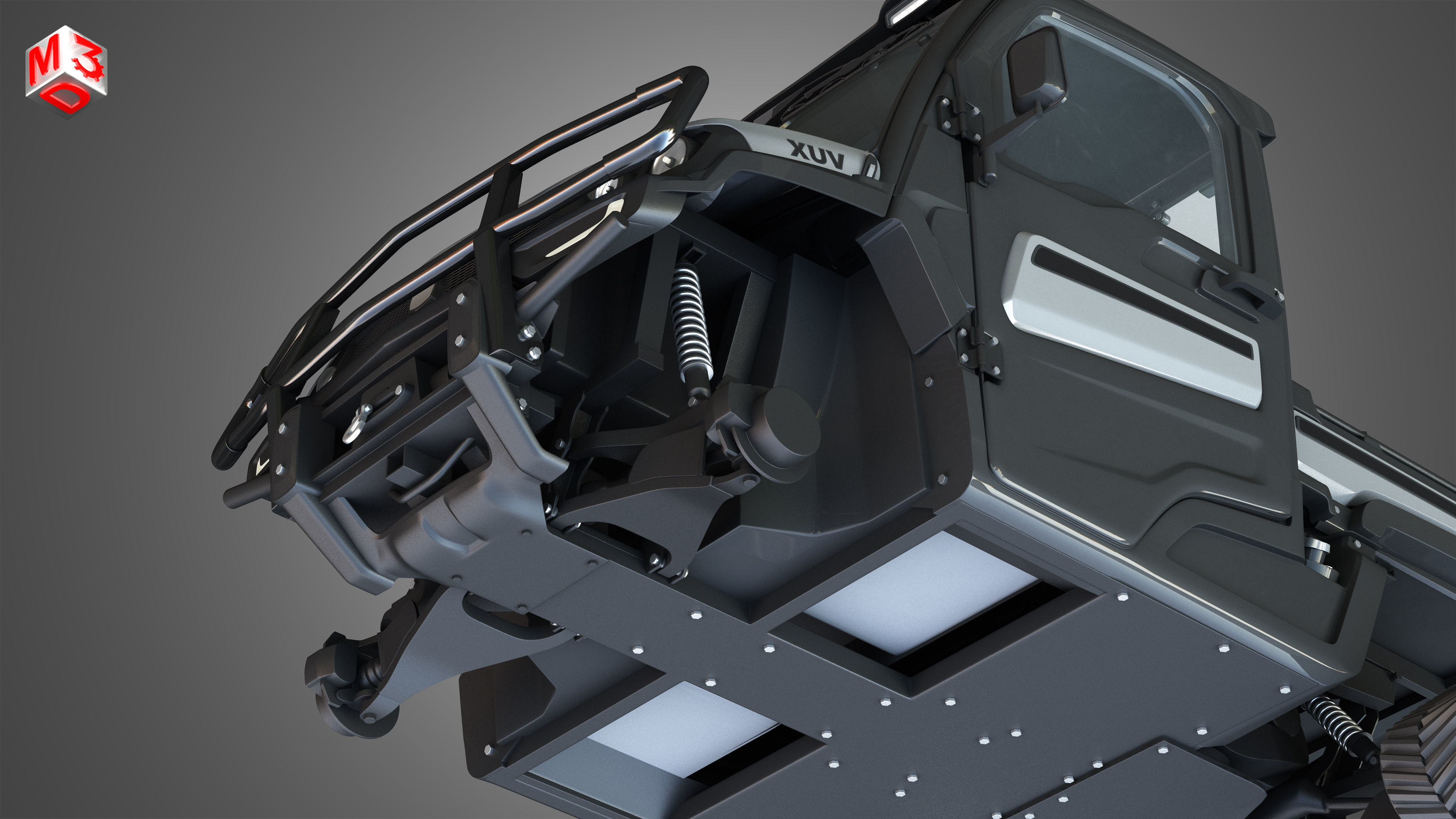 JD - XUV865M Crossover Utility Vehicle - with Tracks System 3D model_11