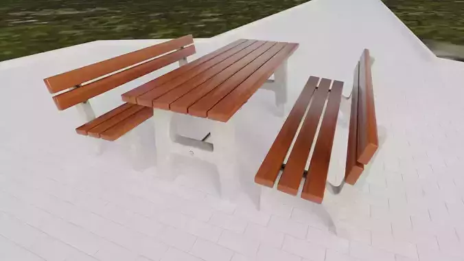 Street Furniture - Bench and Table