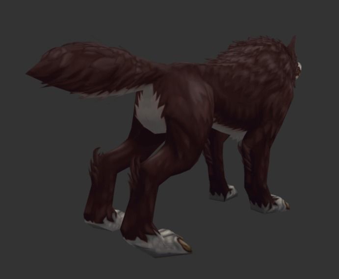 Hand-painted wolf Low-poly 3D model_3