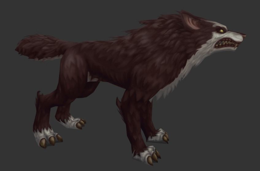 Hand-painted wolf Low-poly 3D model_2