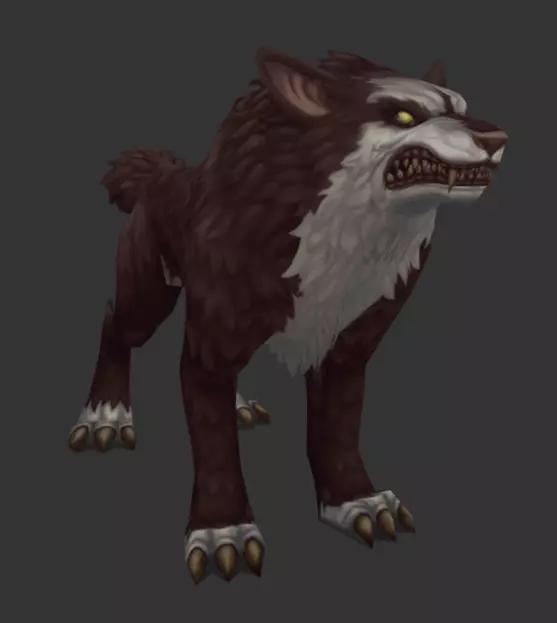 Hand-painted wolf Low-poly 3D model_0