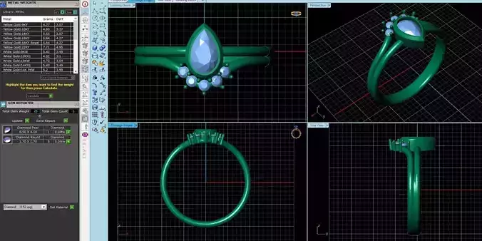 DIAMOND RING PEAR SHAPE 