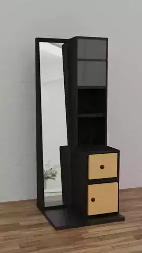 Wardrobe dressing table with mirror and drawers