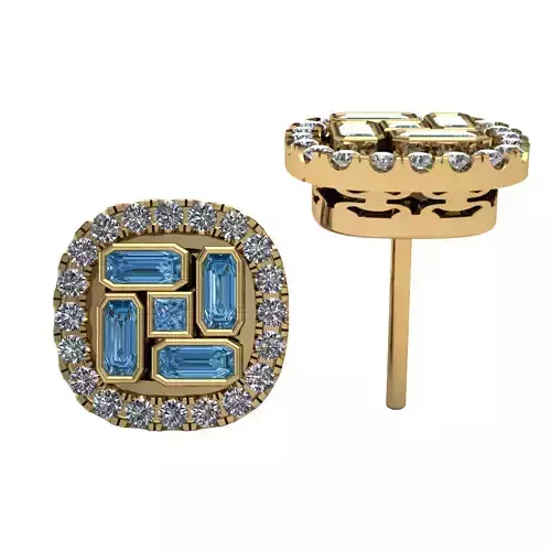 10 Stud Earrings ready for 3d print 