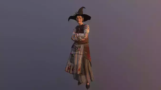 Witch Baba Yaga Low-poly 3D model