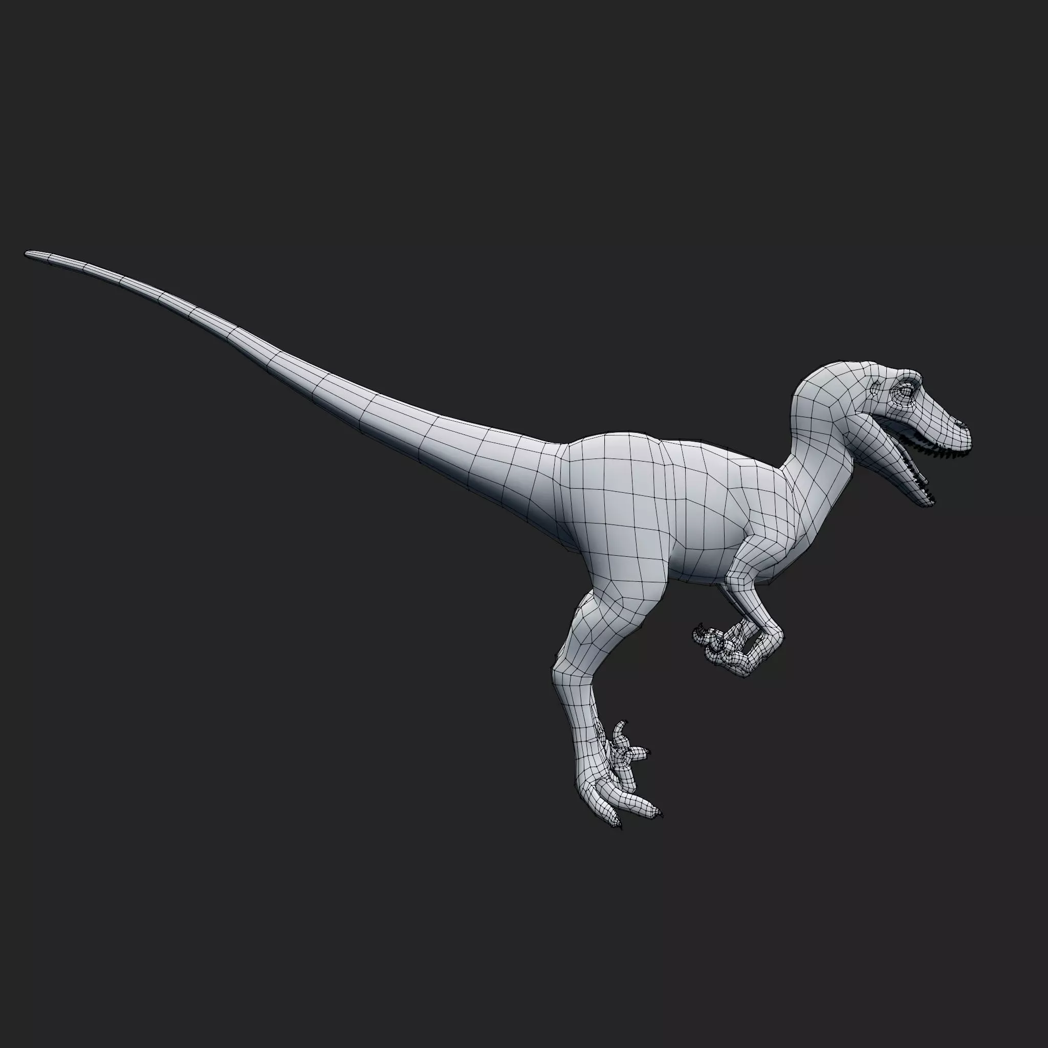 Making 3D Raptor In Blender Low-poly 3D model