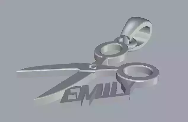 Customized Name Sterling Silver Pendant 3D print model