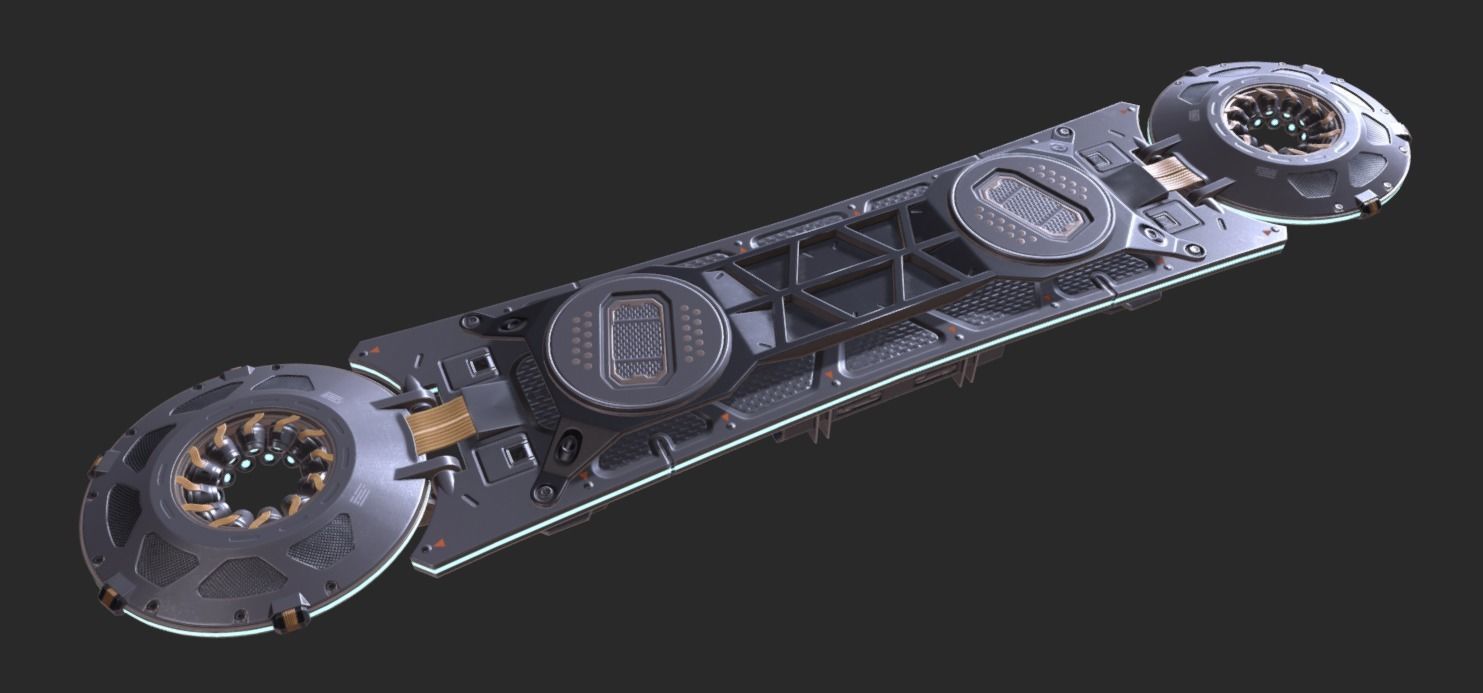 Techna female character in futuristic suit Low-poly 3D model_7