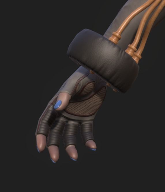 Techna female character in futuristic suit Low-poly 3D model_6