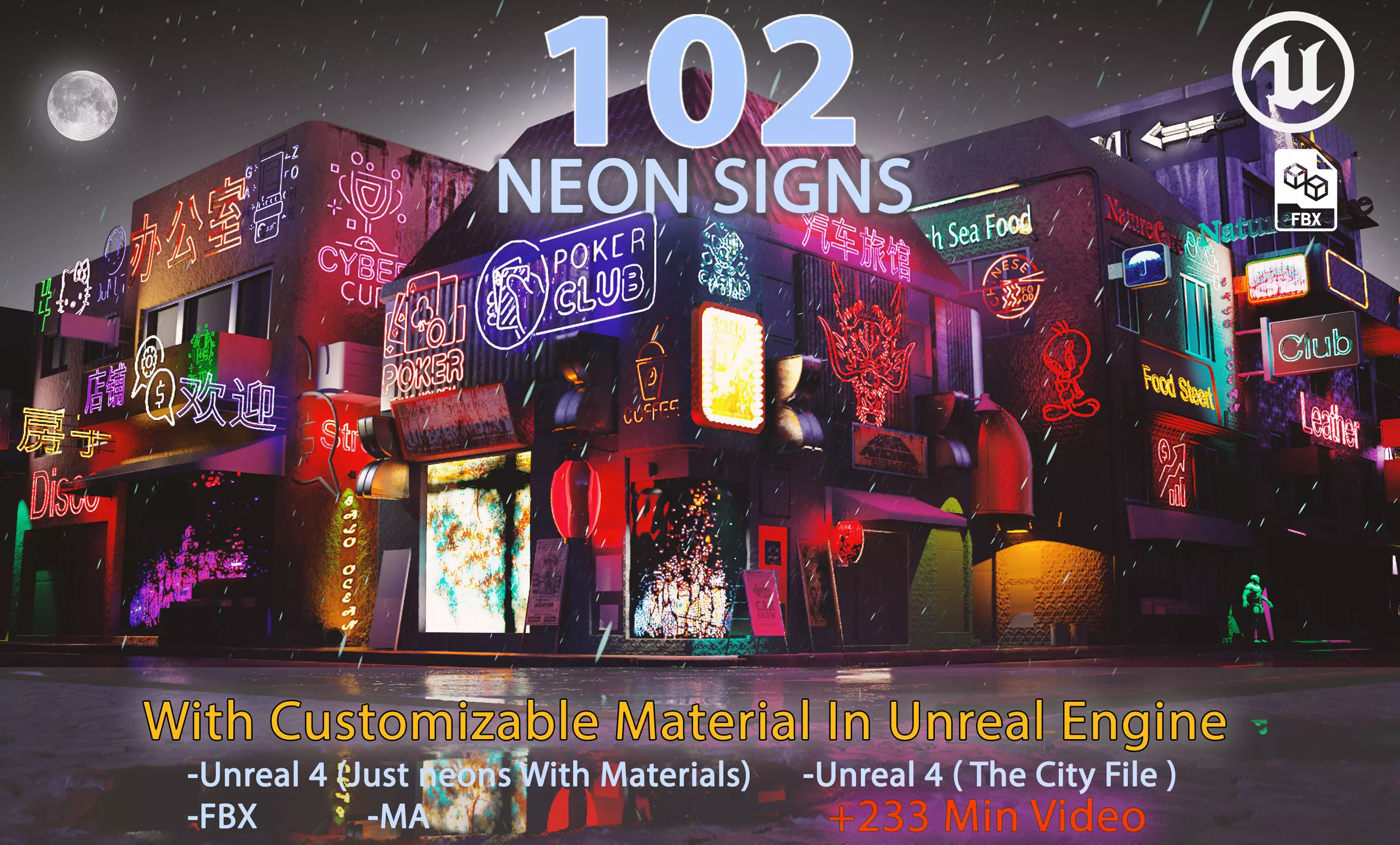 Neon Signs Pack Low-poly 3D model_0