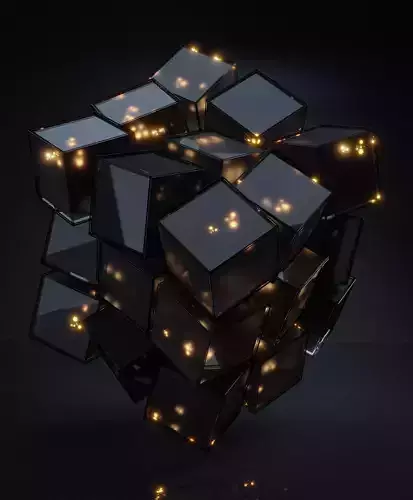 Scifi Cube- Abstract Cubes in Cube