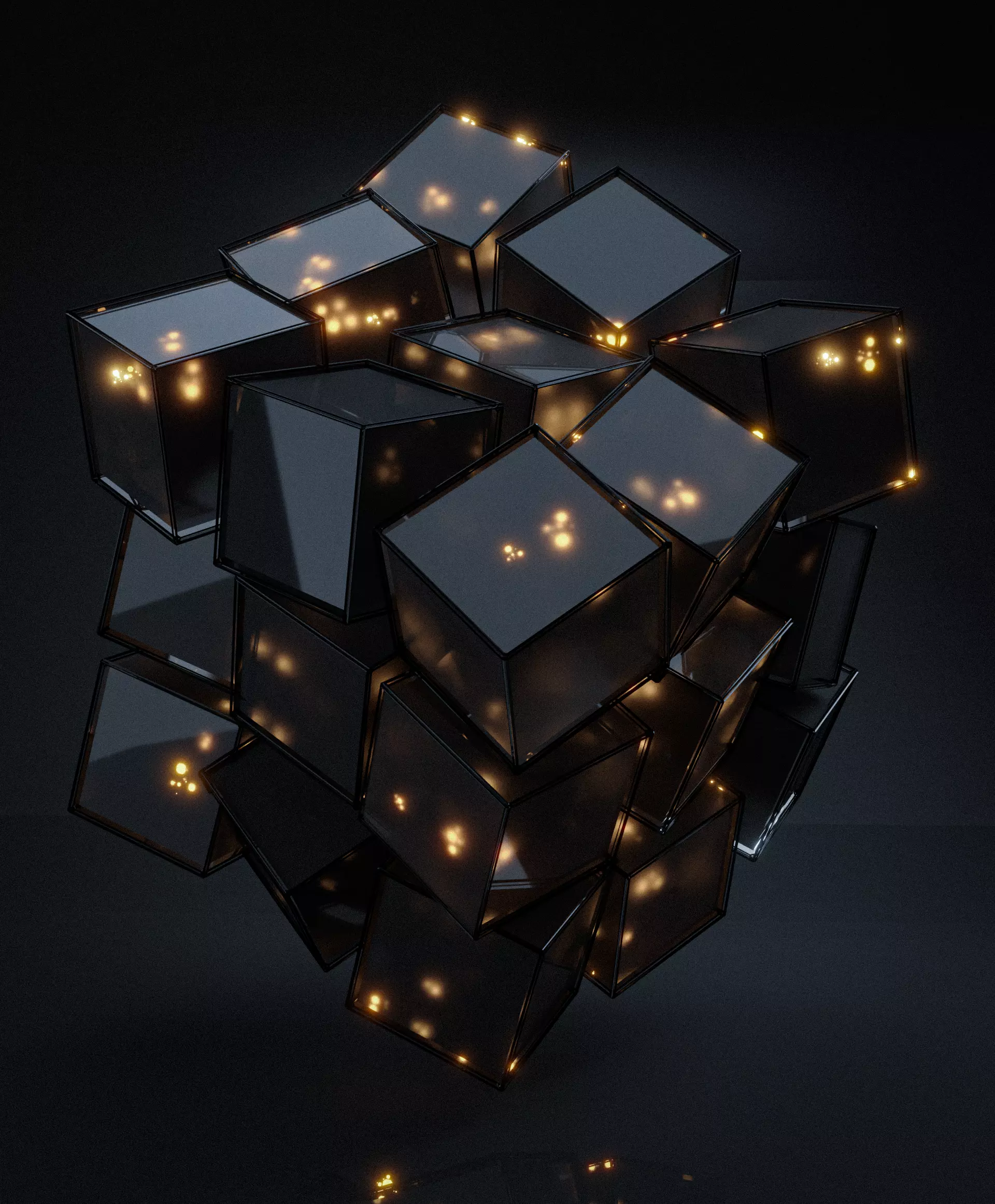 Scifi Cube- Abstract Cubes in Cube Low-poly 3D model_0