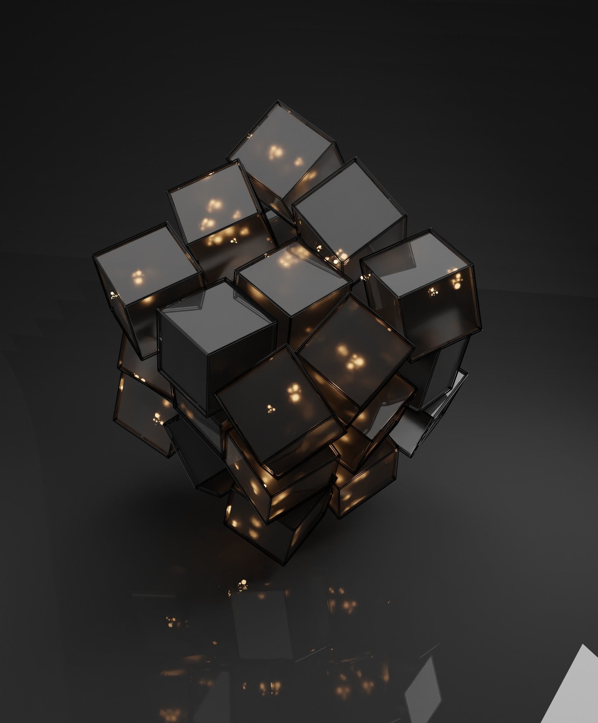 Scifi Cube- Abstract Cubes in Cube Low-poly 3D model_2