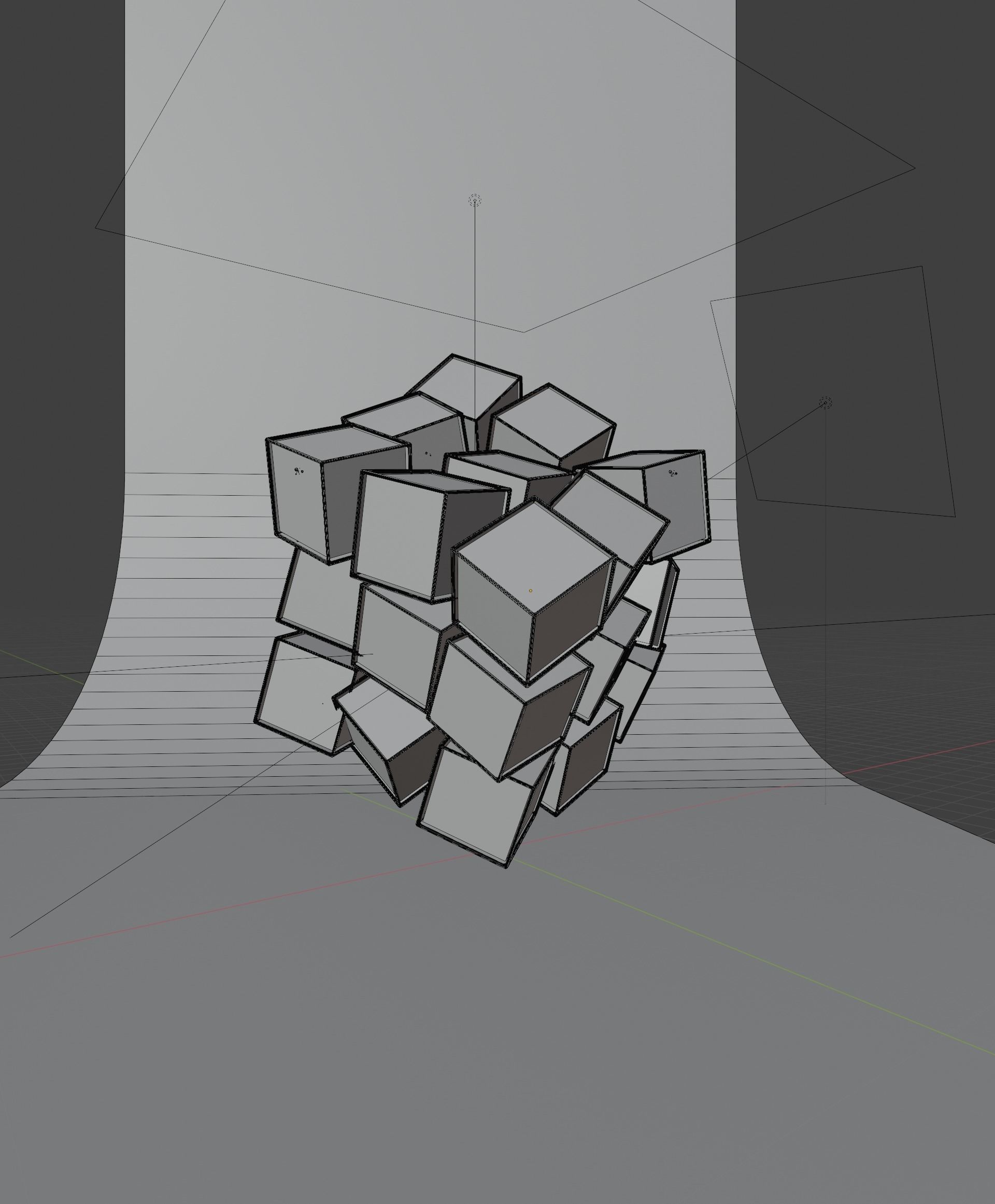 Scifi Cube- Abstract Cubes in Cube Low-poly 3D model_6