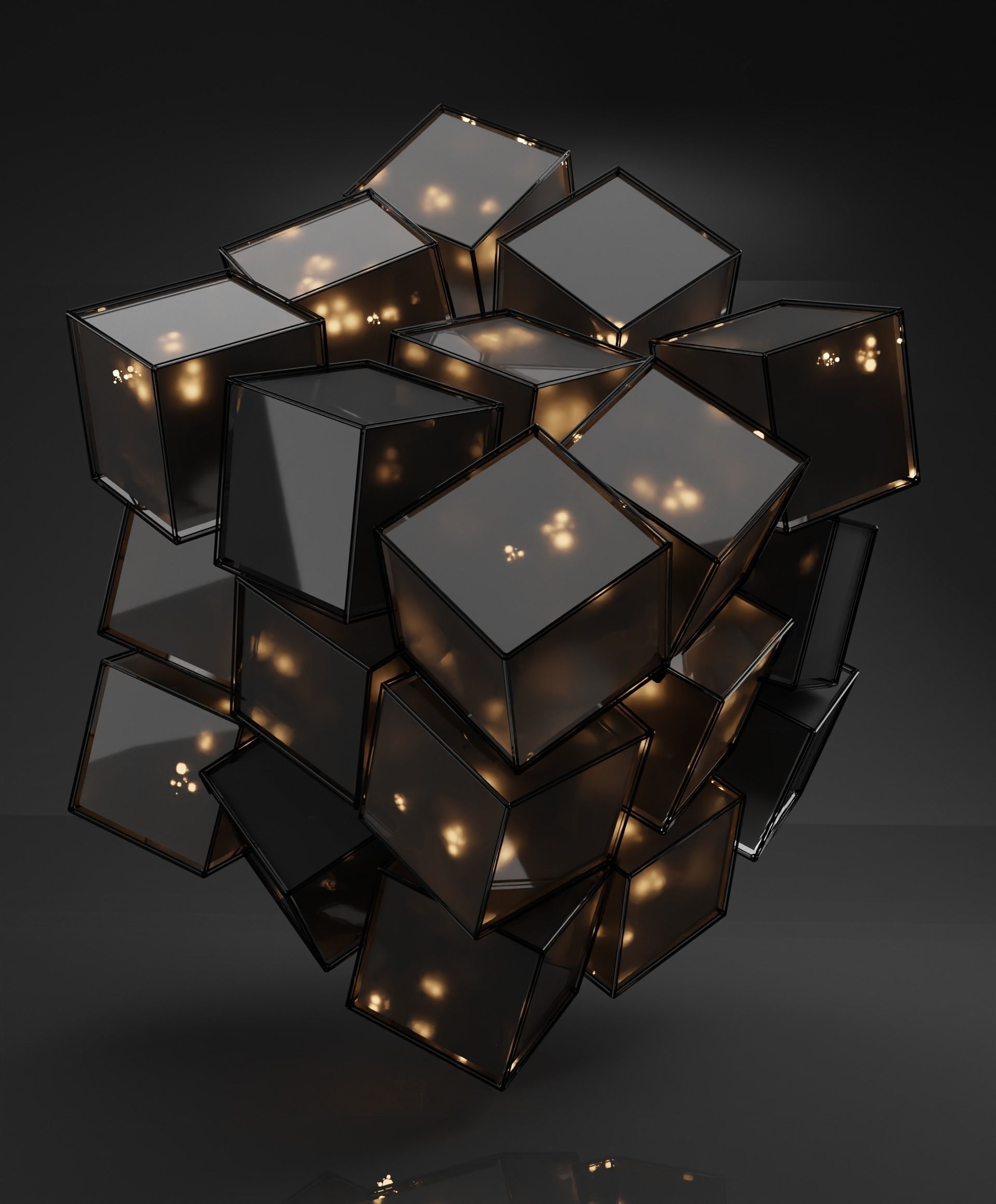 Scifi Cube- Abstract Cubes in Cube Low-poly 3D model_1