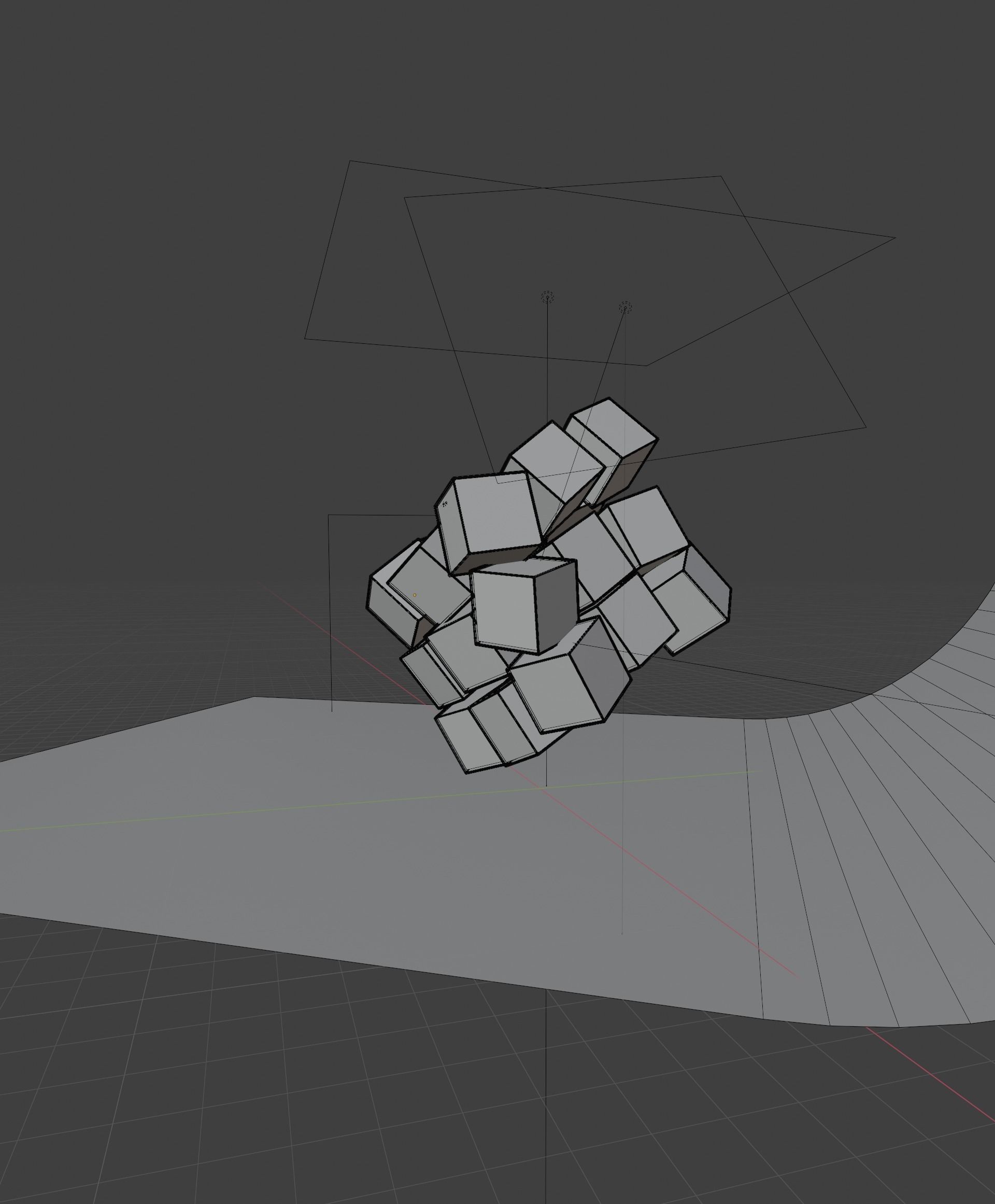 Scifi Cube- Abstract Cubes in Cube Low-poly 3D model_5