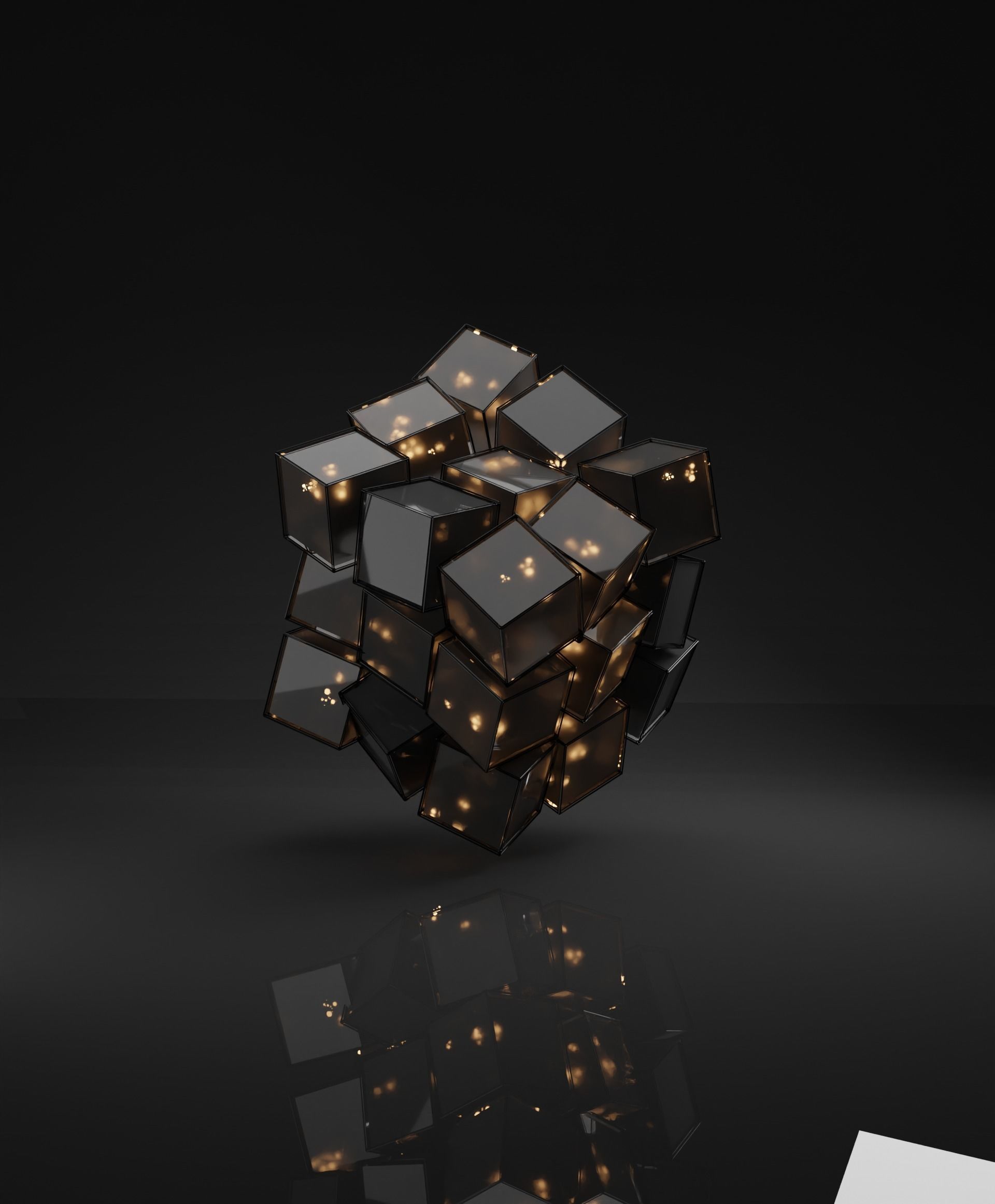 Scifi Cube- Abstract Cubes in Cube Low-poly 3D model_3