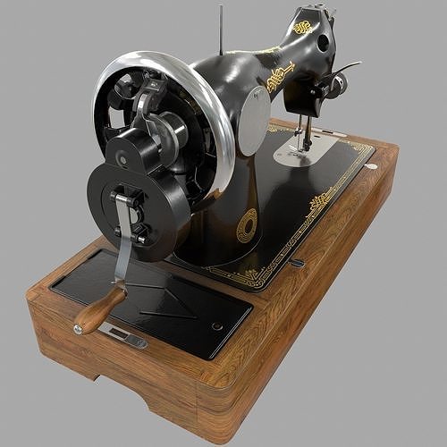 Old Soviet sewing machine Podolsk 2M Low-poly 3D model