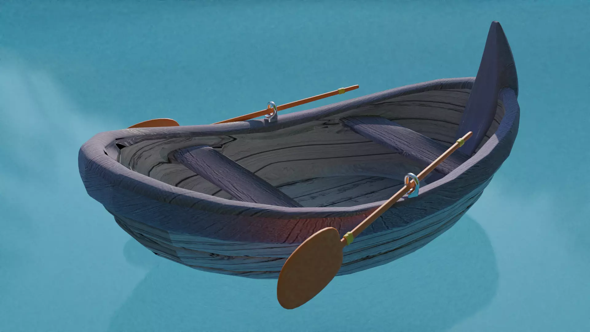 Cartoon Boat Low-poly 3D model