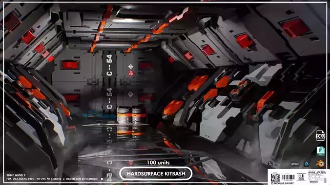 Hardsurface Kitbash Set 3D model