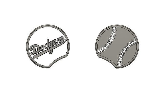 Los Angeles Dodgers LA Baseball Slide on Mickey Mouse Ears V5 3D print model