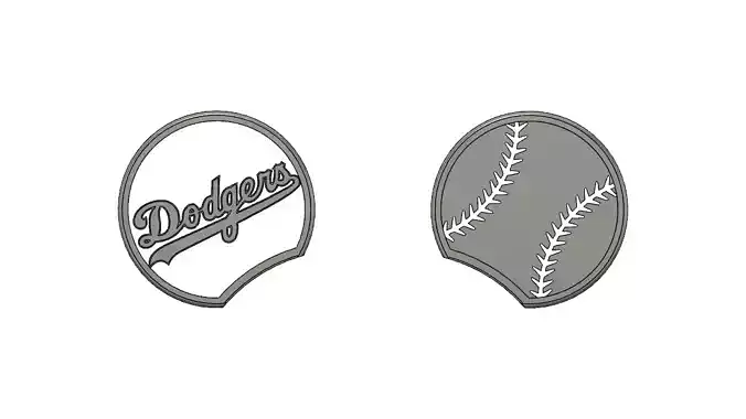Los Angeles Dodgers LA Baseball Slide on Mickey Mouse Ears V5 3D print model