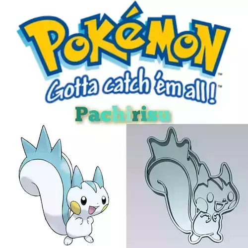 Amazing Pokemon Pachirisu Cookie Cutter Stamp Cake Decorating  3D model