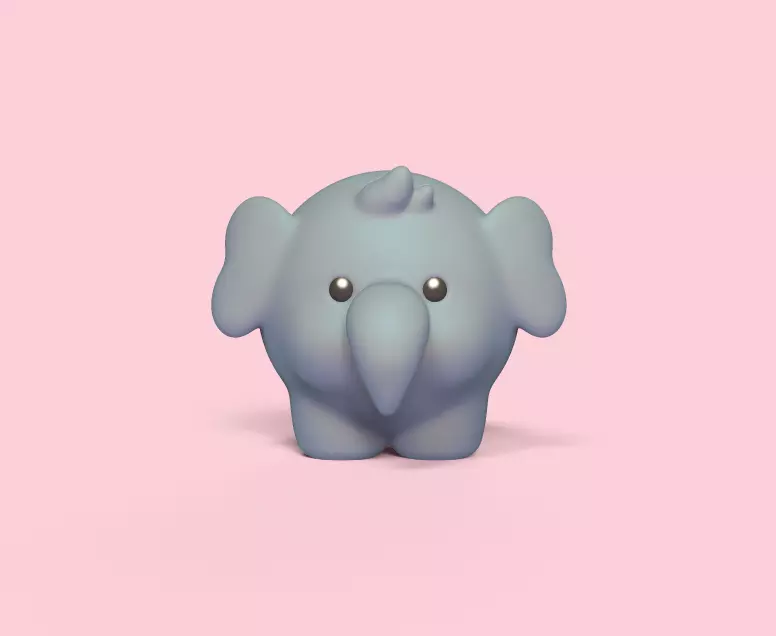 Cartoon Elephant 3D print model