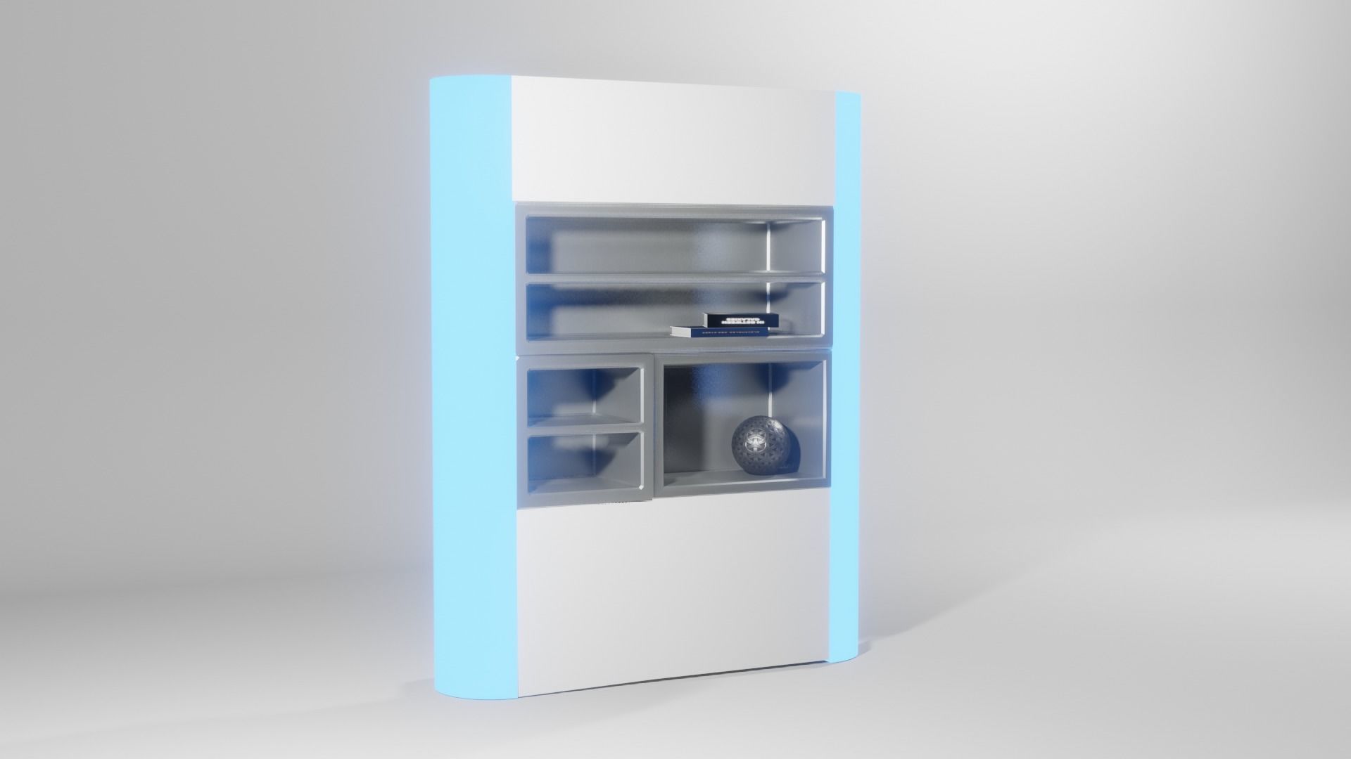 Cyberpunk cupboard Low-poly 3D model_1