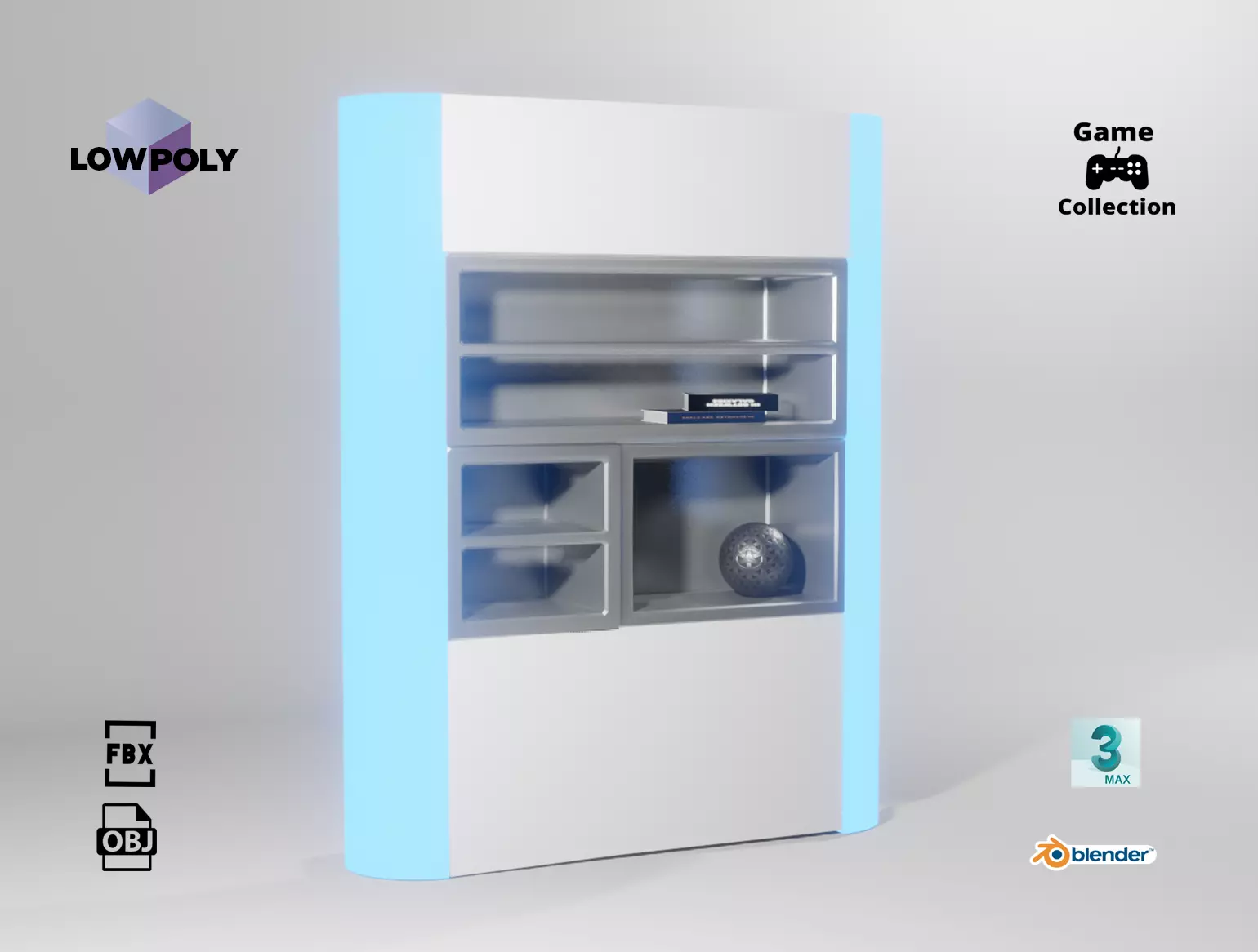 Cyberpunk cupboard Low-poly 3D model_0