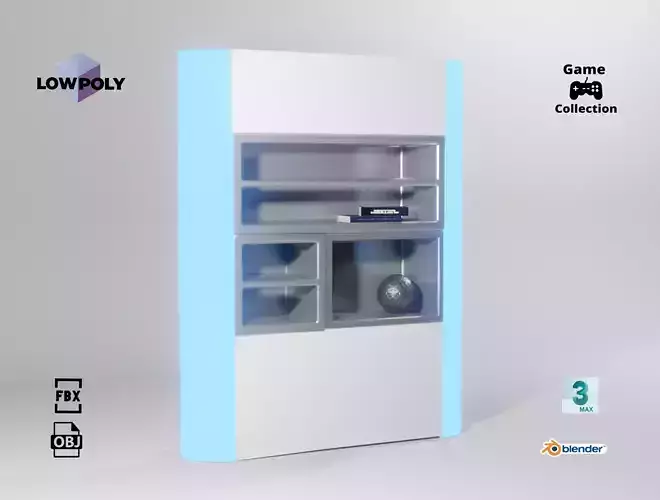 Cyberpunk cupboard Low-poly 3D model