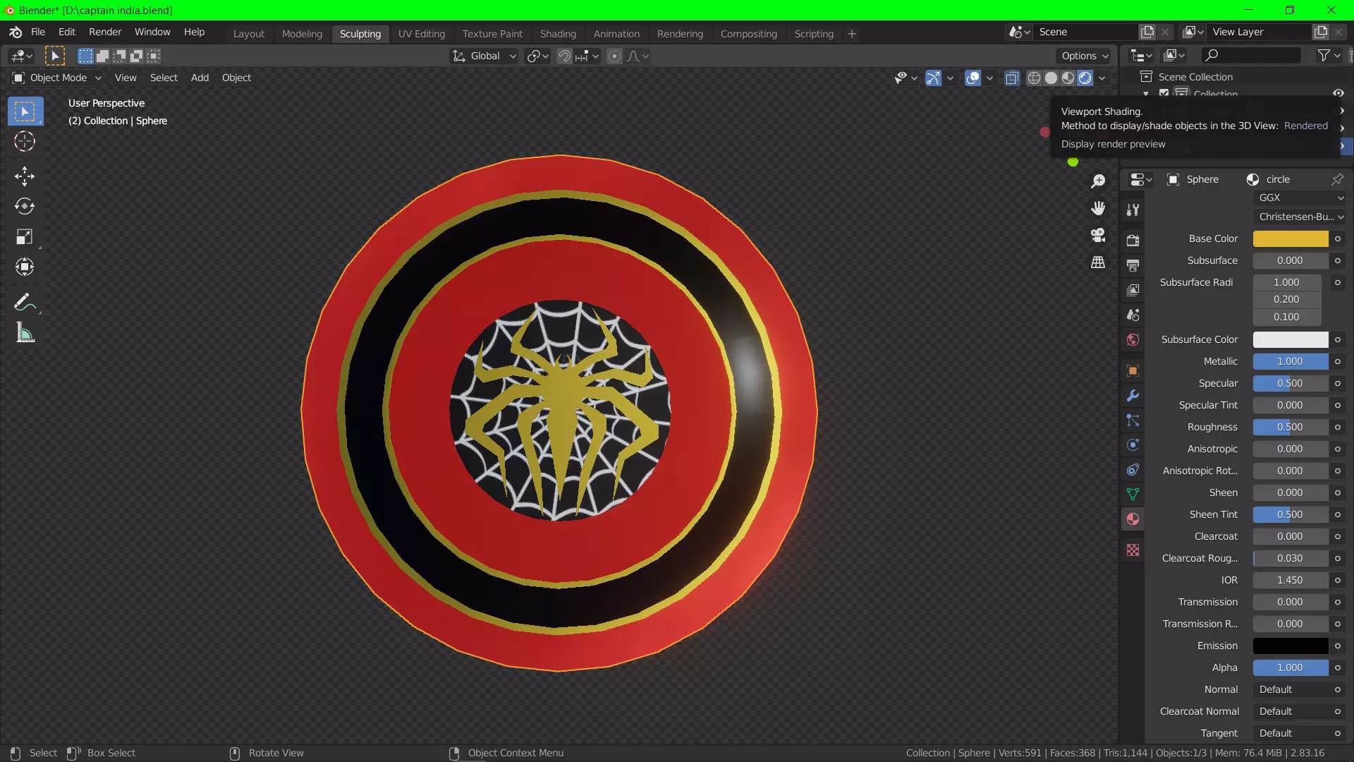 SPIDER SHEILD Free low-poly 3D model